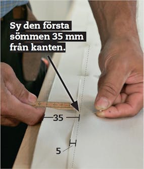 Segelduk: Sy ihop våderna. Segelduk: Sy ihop våderna.